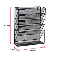 Wall Mount 6 Pocket Hanging File Sorter Organizer Folder Holder Rack Storage