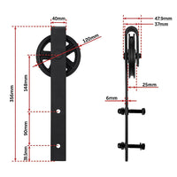 2M Big Spoke Wheel Sliding Barn Door Hardware