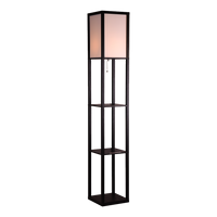 Shelf Floor Lamp - Shade Diffused Light Source with Open-Box Shelves