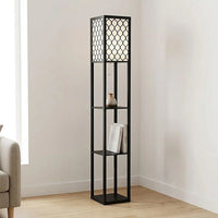 Shelf Floor Lamp - Shade Diffused Light Source with Open-Box Shelves