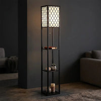 Shelf Floor Lamp - Shade Diffused Light Source with Open-Box Shelves