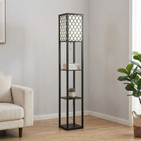 Shelf Floor Lamp - Shade Diffused Light Source with Open-Box Shelves