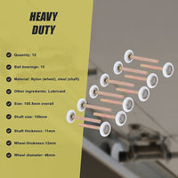 Garage Door Roller / Wheel / Heavy-duty 13 Ball Bearing 12 Pack