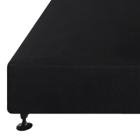 Palermo King Single Ensemble Bed Base Midnight Black Linen Fabric