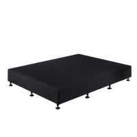 Palermo King Single Ensemble Bed Base Midnight Black Linen Fabric