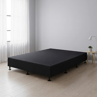 Palermo King Single Ensemble Bed Base Midnight Black Linen Fabric