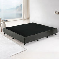 Palermo King Ensemble Bed Base Platinum Graphite Linen Fabric