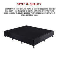 Palermo King Ensemble Bed Base Midnight Black Linen Fabric