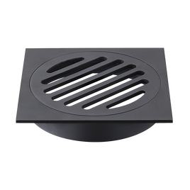 Square Black Floor Grate Drain 110 mm Full Brass Construction
