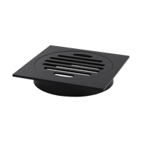 Square Black Floor Grate Drain 110 mm Full Brass Construction