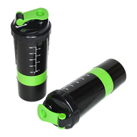 2x Protein Shaker Bottle Set – 3-in-1 Smart Blender Mixer Cup for Gym & Fitness