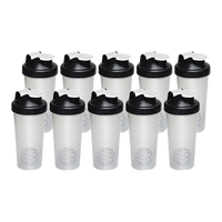 10x 700ml Protein Shaker Bottles – Gym Supplement Blender Mixer Shake Cups