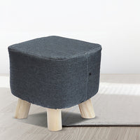 Fabric Ottoman Foot Stool Rest Pouffe Footstool Wood Storage Padded Seat