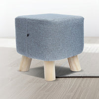 Fabric Ottoman Foot Stool Rest Pouffe Footstool Wood Storage Padded Seat