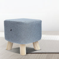 Fabric Ottoman Foot Stool Rest Pouffe Footstool Wood Storage Padded Seat