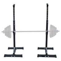 Adjustable Squat Rack Pair Steel Barbell Bench Press Stands Gym Home
