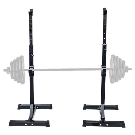 Adjustable Squat Rack Pair Steel Barbell Bench Press Stands Gym Home