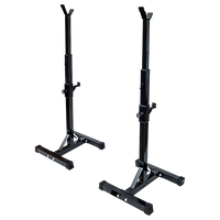 Adjustable Squat Rack Pair Steel Barbell Bench Press Stands Gym Home