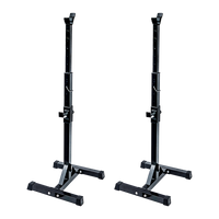 Adjustable Squat Rack Pair Steel Barbell Bench Press Stands Gym Home