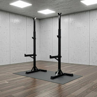 Adjustable Squat Rack Pair Steel Barbell Bench Press Stands Gym Home