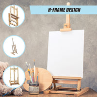 Tabletop Easel Wood Studio H-Frame Artist Art Display Painting Shop Tripod Stand Wedding