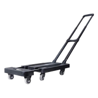 Foldable Hand Flatbed Trolley Cart 6 x 360 Degree Rotating Wheels with Maximum Load 200Kg