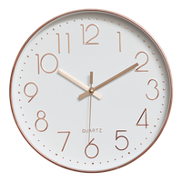 Modern Rose Gold Wall Clock – Silent Non-Ticking Quartz Battery Operated Design