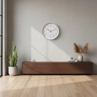 Modern Rose Gold Wall Clock – Silent Non-Ticking Quartz Battery Operated Design