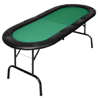 185cm 8 Player Folding Poker Blackjack Table with Cup Holder