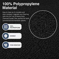 5m2 Box of Premium Carpet Tiles Commercial Domestic Office Heavy Use Flooring Charcoal