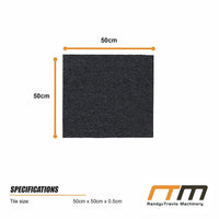5m2 Box of Premium Carpet Tiles Commercial Domestic Office Heavy Use Flooring Charcoal