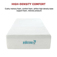 Palermo Single Mattress 30cm Memory Foam Green Tea Infused CertiPUR Approved