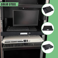 19" Rack Mount 2U Steel Plate DJ Drawer Equipment Cabinet Locking Lockable