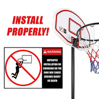 Basketball Ring Hoop Height Adjustable Portable Set