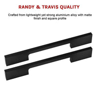 5 x 128mm Kitchen Handle Cabinet Cupboard Door Drawer Handles square Black furniture pulls