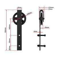 2M Big Spoke Wheel Sliding Barn Door Hardware