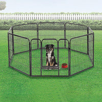 8 Panel Heavy Duty Pet Dog Playpen Puppy Exercise Fence Enclosure Cage