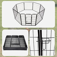 8 Panel Heavy Duty Pet Dog Playpen Puppy Exercise Fence Enclosure Cage