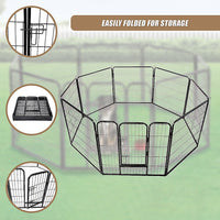 8 Panel Heavy Duty Pet Dog Playpen Puppy Exercise Fence Enclosure Cage