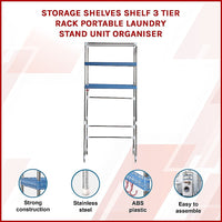 Storage Shelves Shelf 3 Tier Rack Portable Laundry Stand Unit Organiser