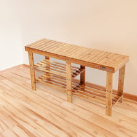 Bamboo Shoe Rack Wooden Bench Storage Organiser Cabinet Holder Stool