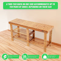 Bamboo Shoe Rack Wooden Bench Storage Organiser Cabinet Holder Stool