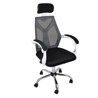 Office Chair – Ergonomic Mesh Back Computer Desk White Chair with Padded Foam Seat