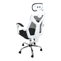 Office Chair – Ergonomic Mesh Back Computer Desk White Chair with Padded Foam Seat