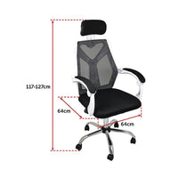 Office Chair – Ergonomic Mesh Back Computer Desk White Chair with Padded Foam Seat