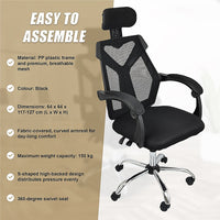 Office Chair – Ergonomic Mesh Back Computer Desk Chair with Padded Foam Seat in Black