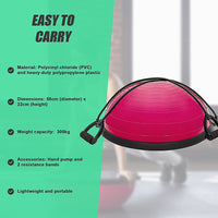 Yoga Balance Trainer Exercise Ball for Arm, Leg, Core Workout with Pump, 2 Resistance Bands