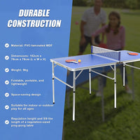 152cm Portable Tennis Table, Folding Ping Pong Table Game Set