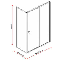 Semi Frameless Shower Screen (114~122)x 195cm & (77~80)x 195cm Side AS/NZS Glass