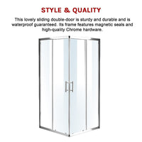 900 x 900mm Sliding Door Nano Safety Glass Shower Screen By Della Francesca